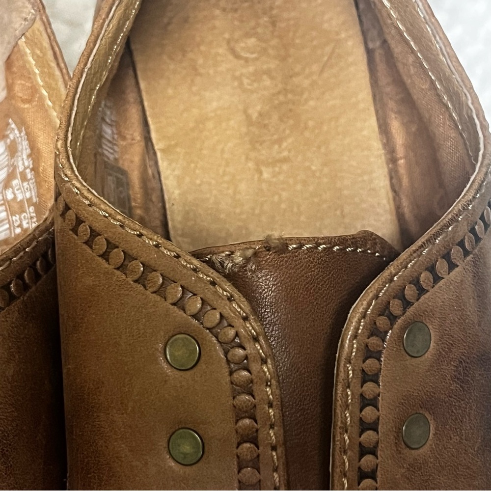 Womens Fossil Brown Leather Oxfords Slip On Laceless Classic Timeless 7.5 - Picture 4 of 7